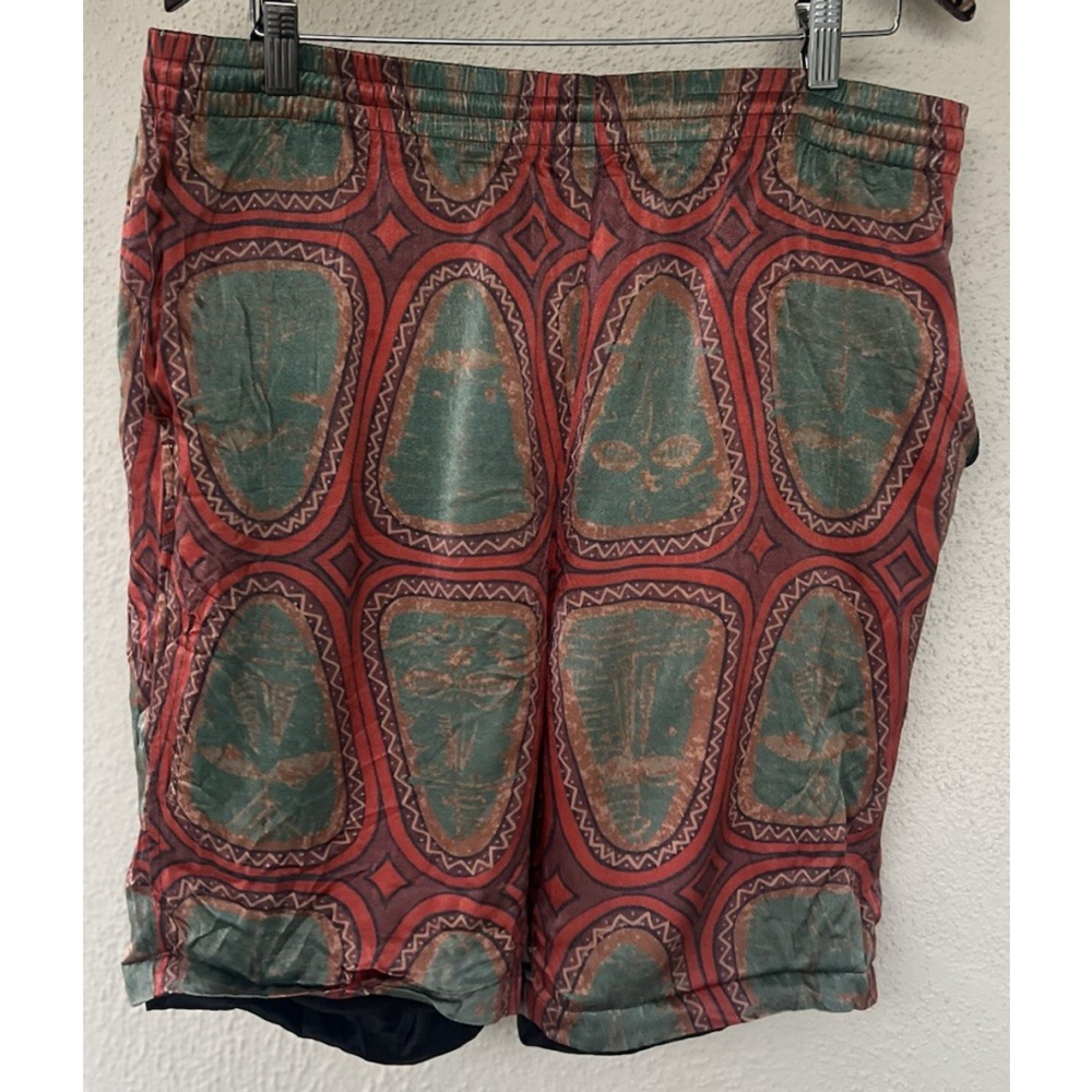 Vintage 2000s Stussy Tapestry Print Mesh Shorts Men’s L Abstract Rare Deadstock